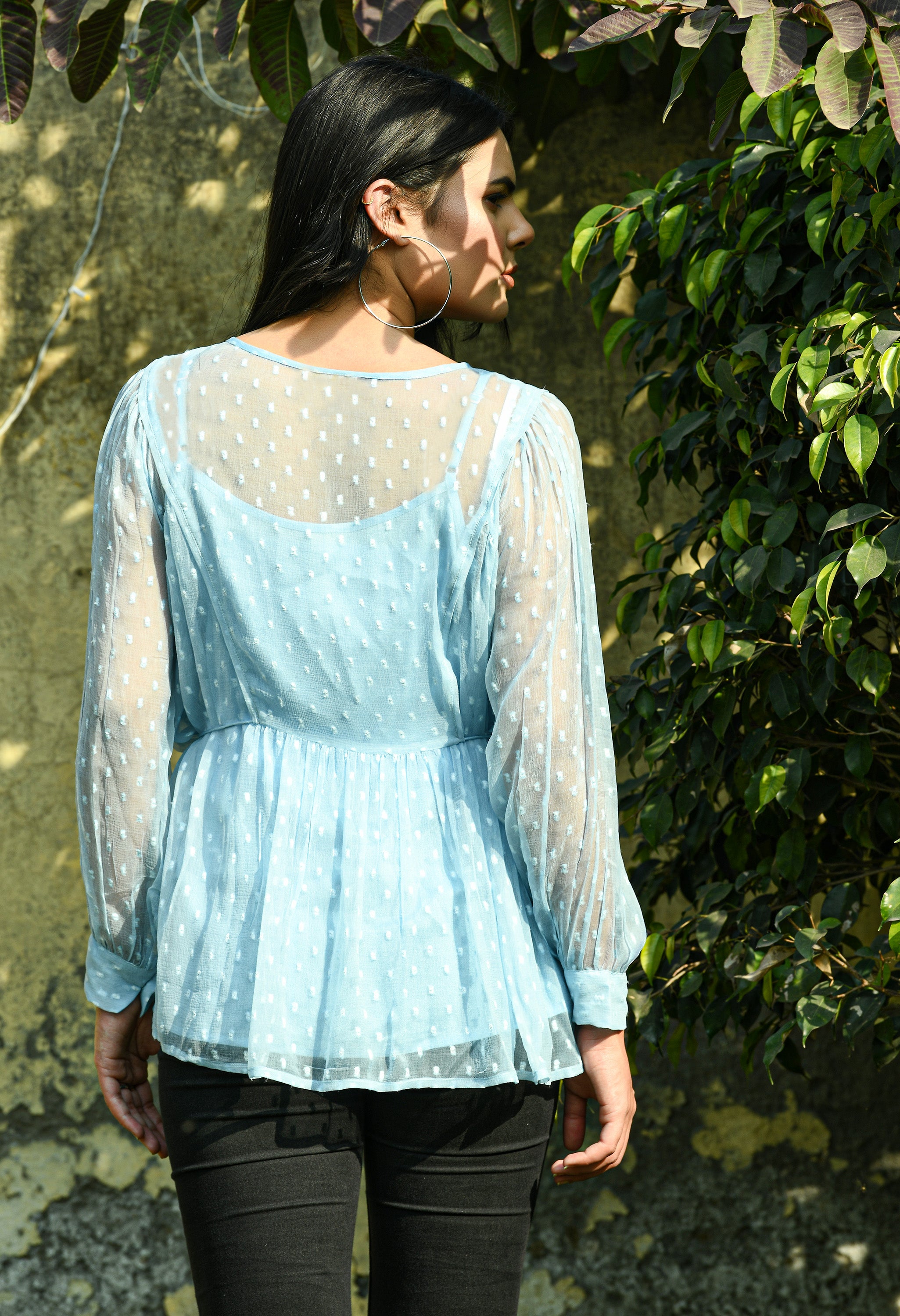 Ambar Phulkari Chiffon Top | Amber Chiffon Top